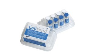 LETIFEND® Impfstoff von MSD Animal Health, veterinärmedizinischer Impfstoff, dargestellt mit Produktverpackung und Durchstechflasche.