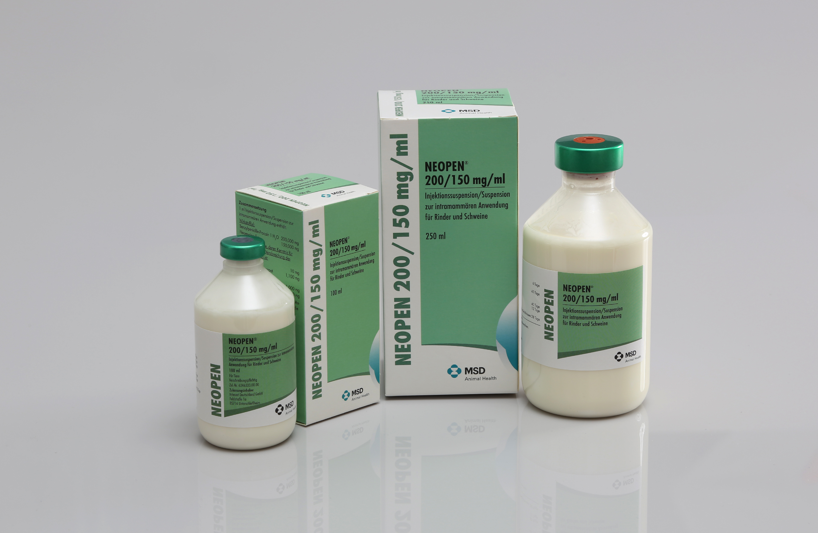 Neopen_200_150 NEOPEN® – pharmazeutisches Produkt, Verpackung und Flasche von MSD Animal Health