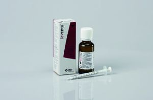 LEVENTA von MSD Animal Health, pharmazeutisches Tierarzneimittel, dargestellt mit Produktverpackung und Applikationsflasche.