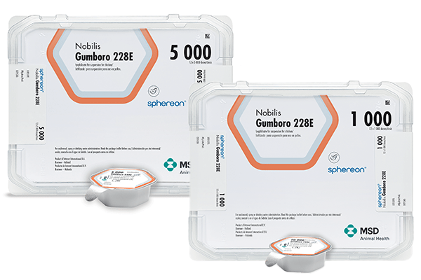 NOBILIS® Gumboro 228E, Infektiöse Bursaerkrankung, von MSD Animal Health.