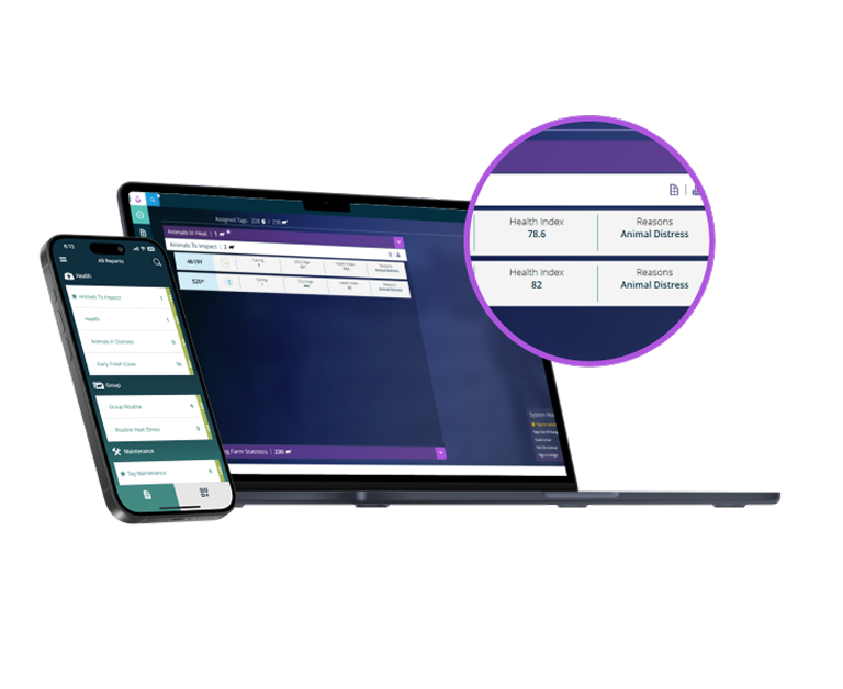 SenseHub Gesundheitsübersicht auf Laptop und Smartphone