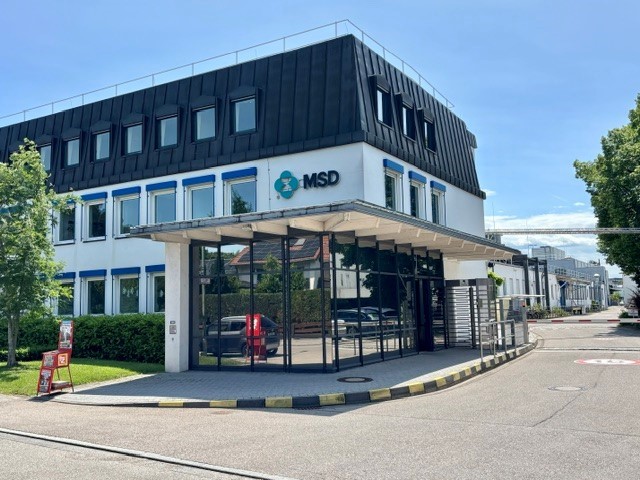 Teil des Verwaltungsgebäudes der Produktion der MSD Tiergesundheit in Unterschleißheim