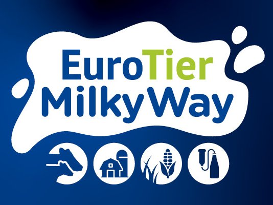 EuroTier26_MilkyWay Logo für den Milkyway der EuroTier 2026 in Hannover. Icons mit Kühne, einer Farm, Mais und Technik